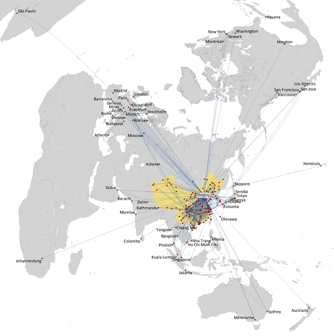 AIR CHINA ROUTE NETWORK